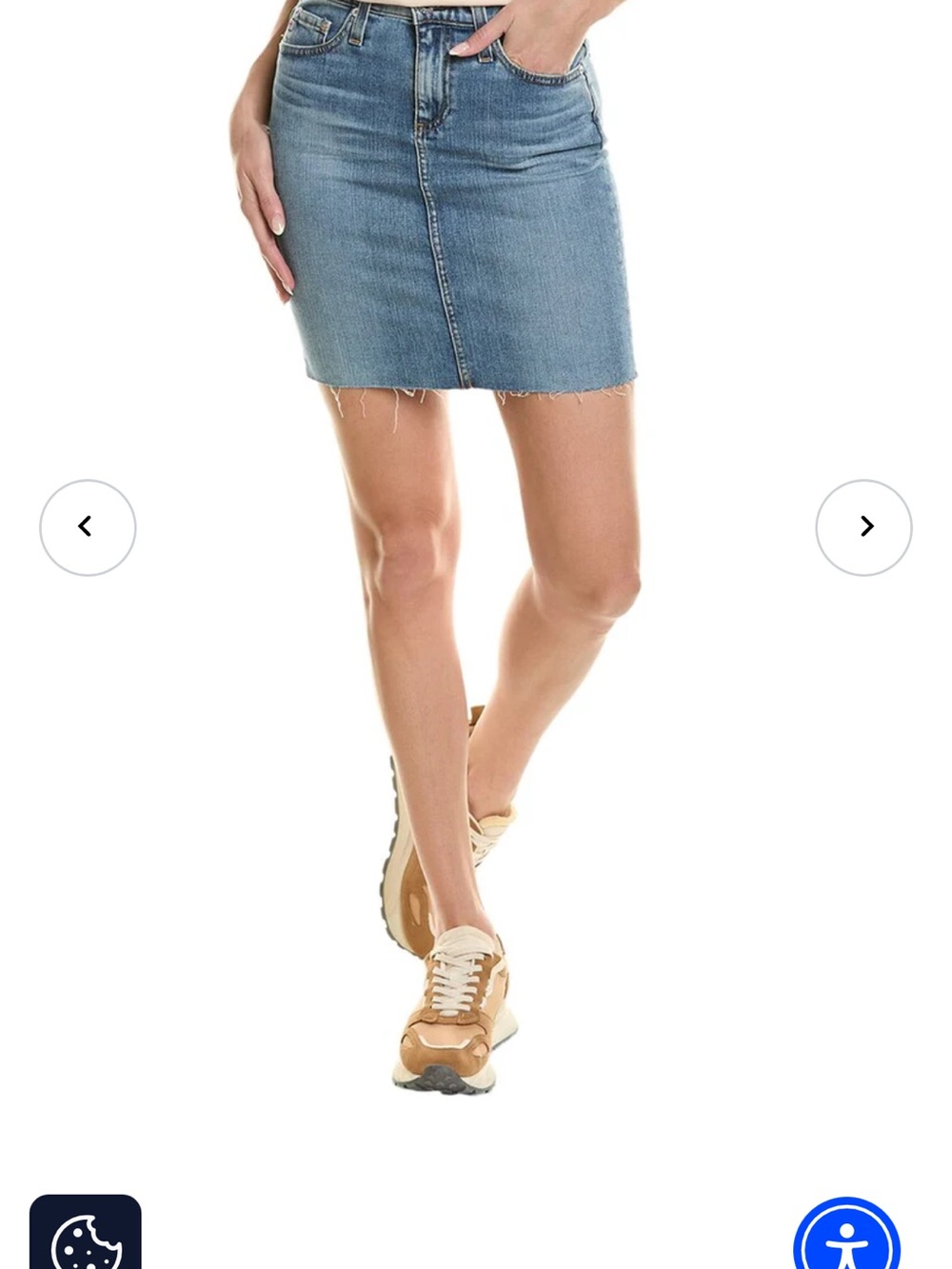 Ag Adriano Goldschmied Light Blue Denim Mini Skirt